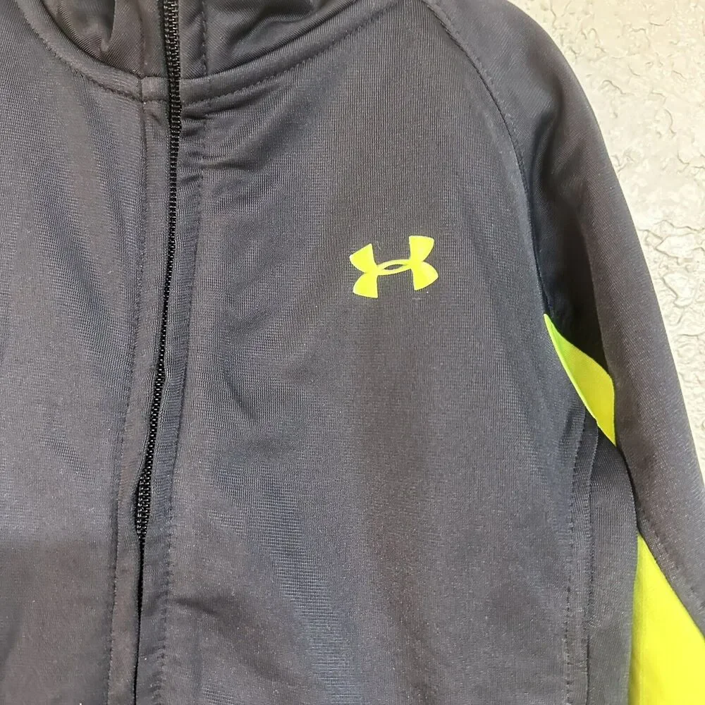 Under Armour Kids Boys Track Suit Full Zip Up Jacket Pants Size 3T Black Green